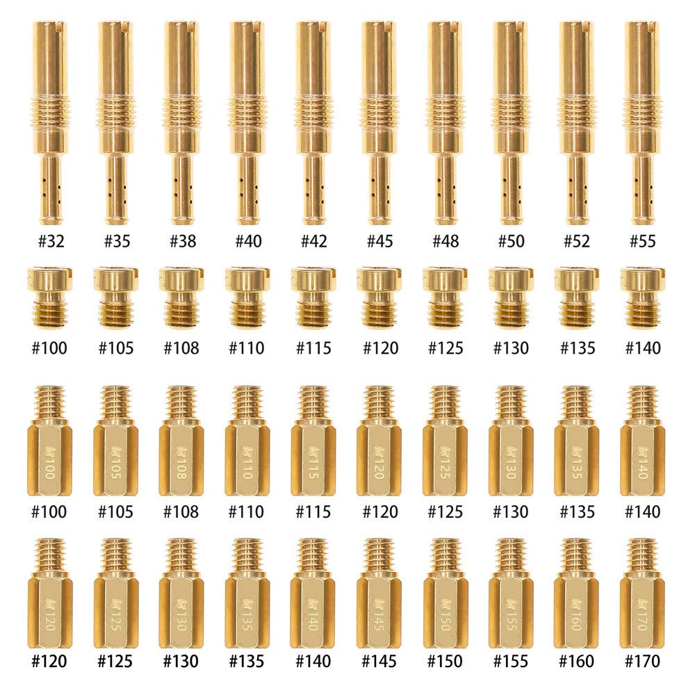 40Pcs For PWK Keihin OKO Carbs Carburetor Main Jets with Slow Pilot Jets Set New