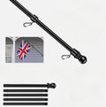 180CM Wall Mounted Mount Telescopic Flag Pole Top Black Ball Flagpole