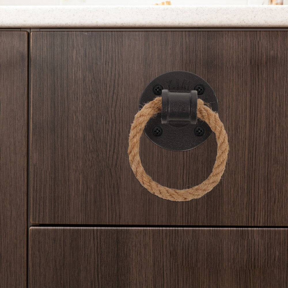 Rope Pull Handle Ring Handles Rustic Door Wall Mounted