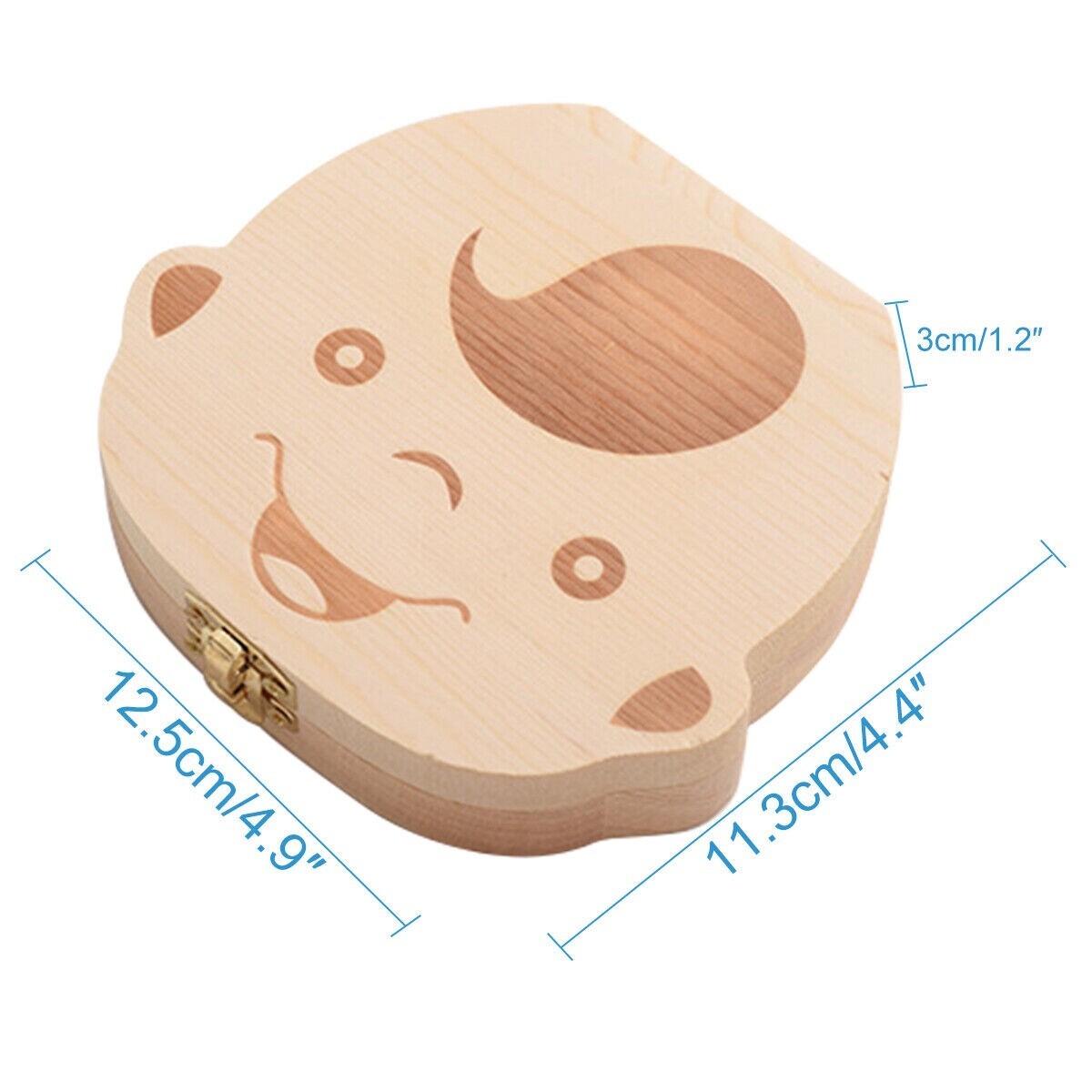 Baby Milk Teeth Keepsake Wooden Box Save Children Kids First Tooth Souvenir Gift