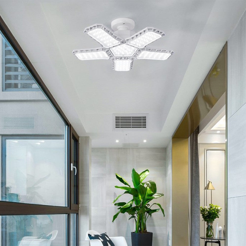 80W LED Garage Bulbs B22 9000Lm 6500K Deformable Lamp with 5 Panels