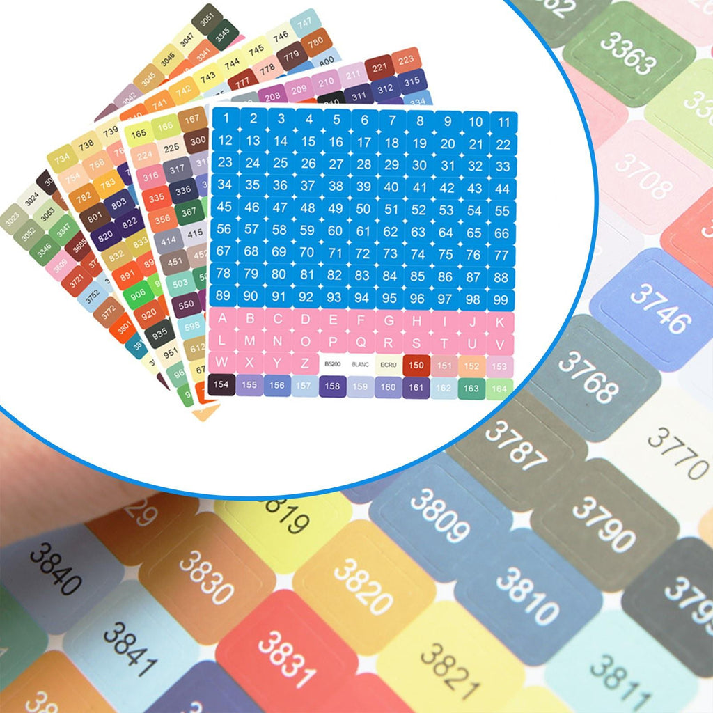 Color Number Label Stickers DMC Floss Number Stickers for Embroidery Floss