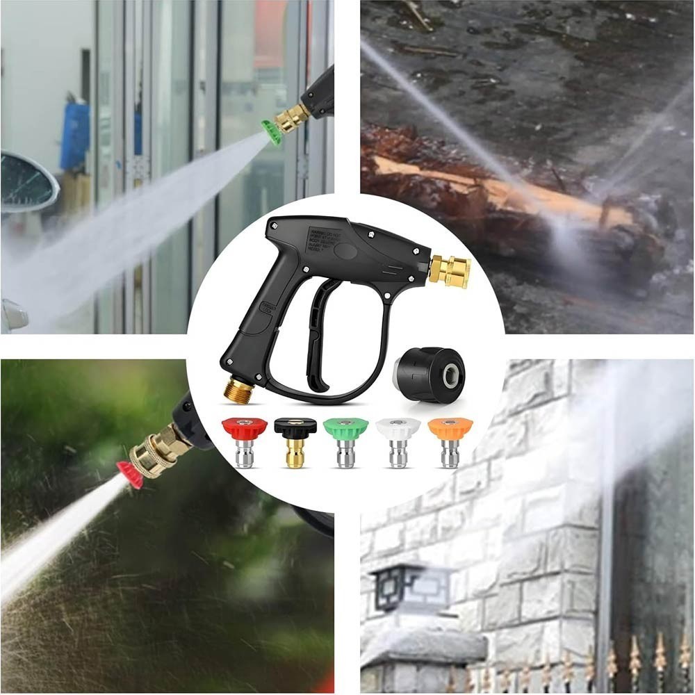 Short Pressure Washer Spray Gun 4350PSI 1/4" Quick Release For Karcher K1-K7 M22