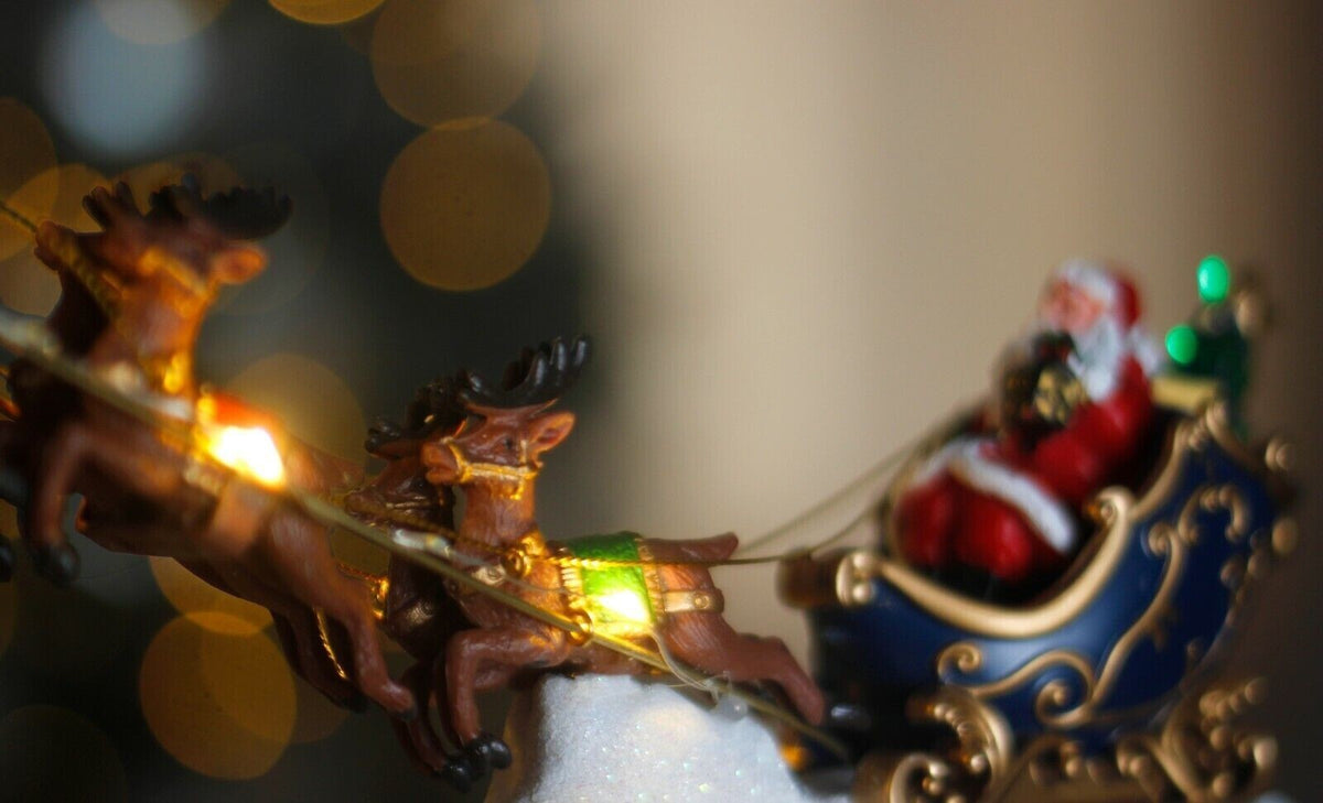 Christmas Santa LED Decoration Sleigh Reindeer Ornament Light Up Xmas Decor