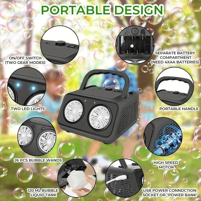 Automatic Bubble Machine Bubble Blower With 20000 Bubbles Per Minute LED Outdoor