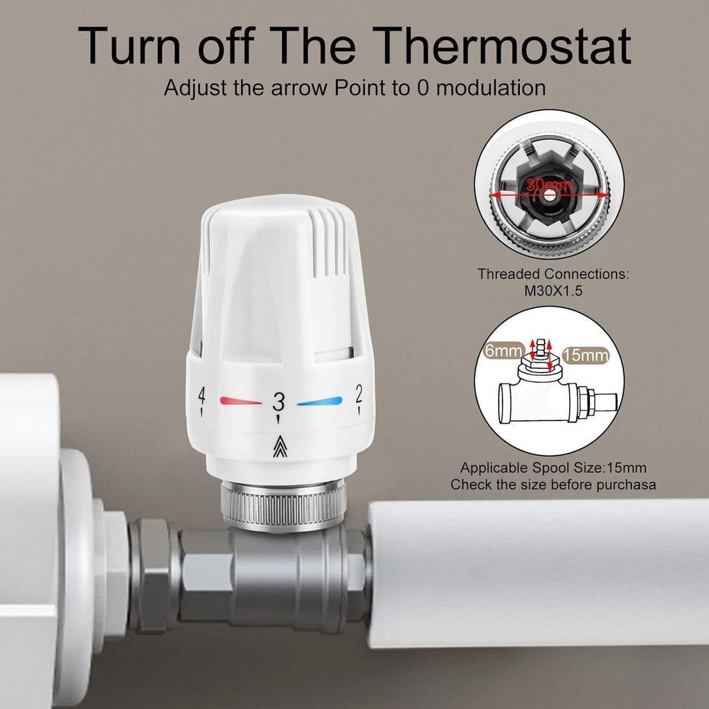 6X Thermostat Head TRV Radiator Thermostatic Heater Control Head Heating Valve