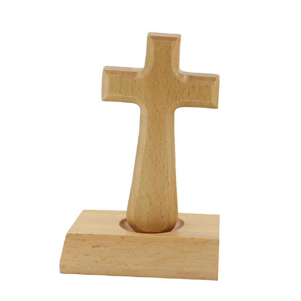 Wooden Cross Tabletop Wood Cross Standing Cross for Home Decor