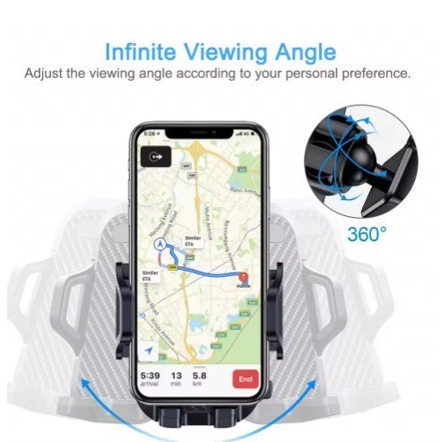 Universal 360° Mount Holder Car Windshield Stand For Mobile Cell Phone GPS Black