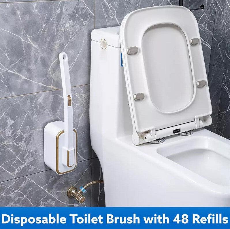 DISPOSABLE TOILET BRUSH SET TOILET BOWL CLEANING SYSTEM CLEANERS WITH REFILLS UK