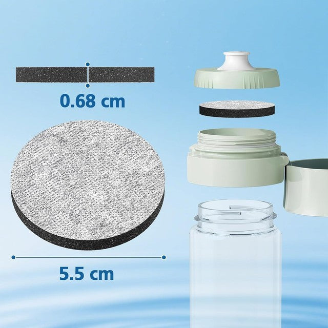 6 PCS Water Filter Discs Compatible with Brita Fill & Go Bottles Reduce Chlorine