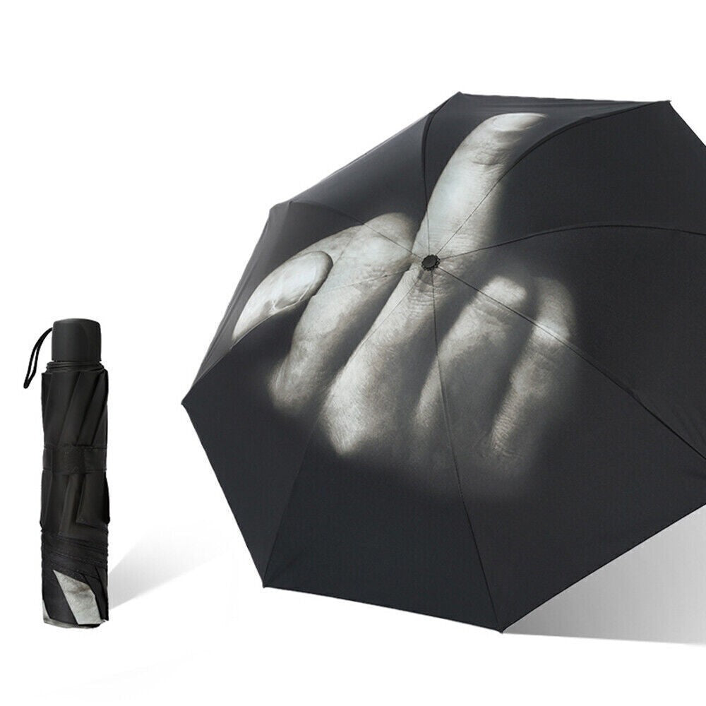 Wind Resistant Creative Umbrella Middle Finger Design Strong Frame Umbrella