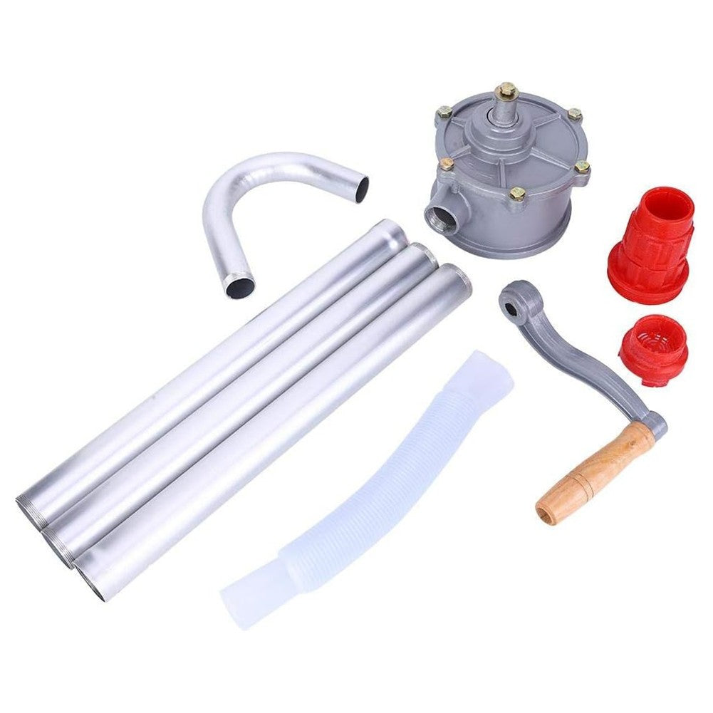 50" Rotary Hand Drum Barrel Syphon Self Priming Pump Diesel Fuel Oil UK