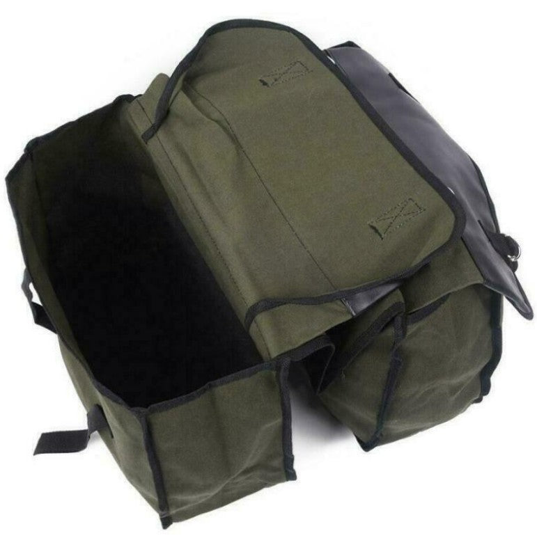 Universal Canvas Motorcycle Pannier Side Bag Cycle Luggage Saddle Bags