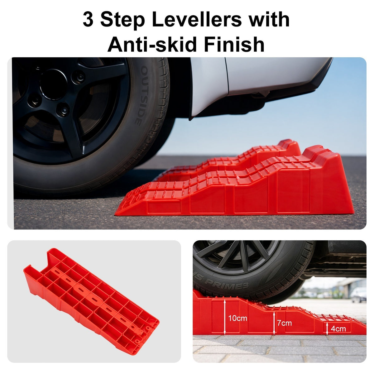 Car Ramp Caravan Levelling Ramp Set Motorhome Ramps Heavy Duty Chocks/Blocks