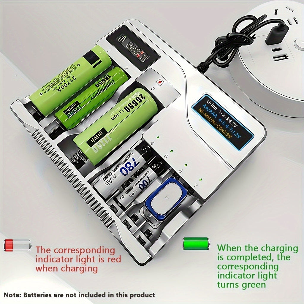 Universal Multi Solt For 3A Rechargeable Batteries USB Plug Fast Battery Charger