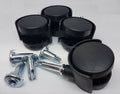 CASTORS TWIN WHEEL NYLON 40mm 4 x EASY FIT HAMMER IN Swivel Bed/Divan/Furniture