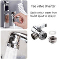Kitchen Sink Splitter 3-way Diverter Valve Water Tap Connector Faucet Adapter UK