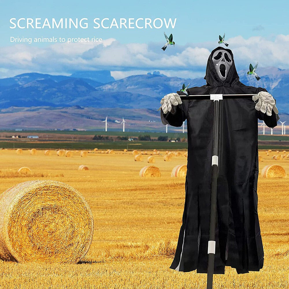 Halloween Decor Garden Ghostface Scarecrow Outside Hanging Scary Scream Ghost