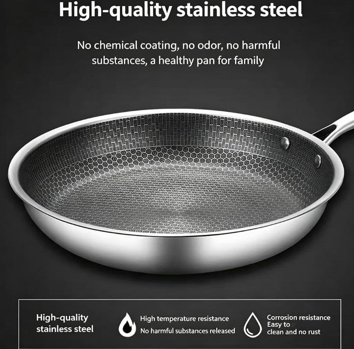Hybrid Pan,Non-Stick & Stainless Steel Frying Panfrying,Scratch-Resistant