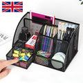Metal Mesh Desk Organiser Stationery Pen Pencil Holder Tidy Storage For Office