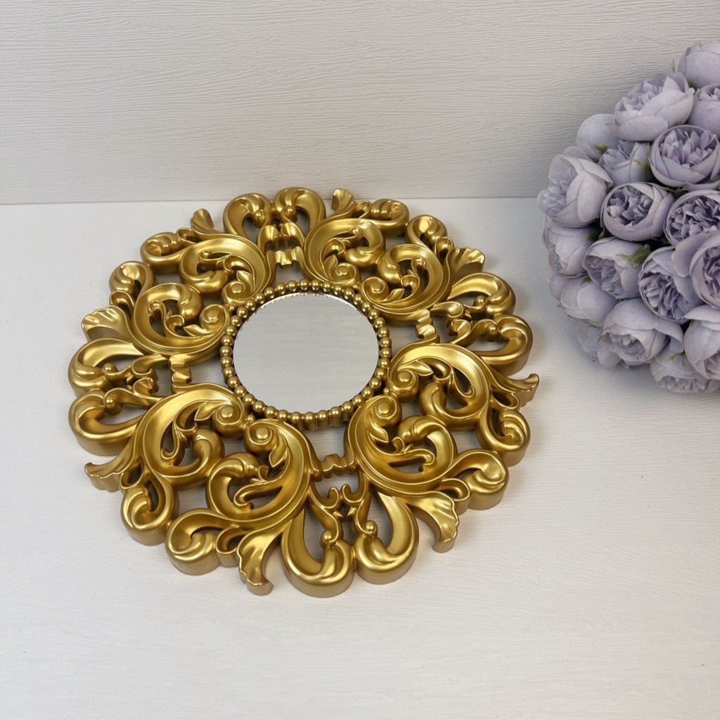 3pcs Wall Hanging Vintage Antique Golden Mirrors with Square Plastic Frame