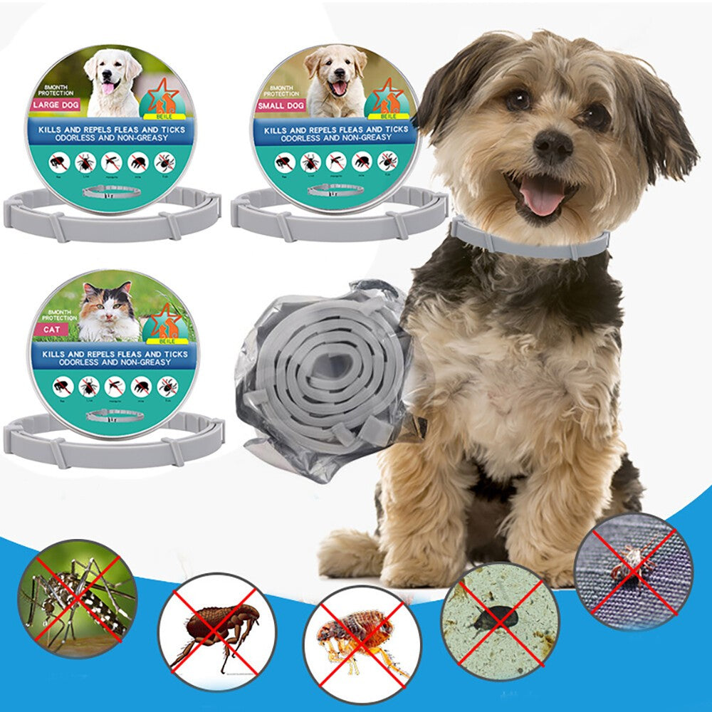 Flea Tick Collar - for Cats & Dogs - helps with Lice, Ticks, Larvae, Mosquitoes