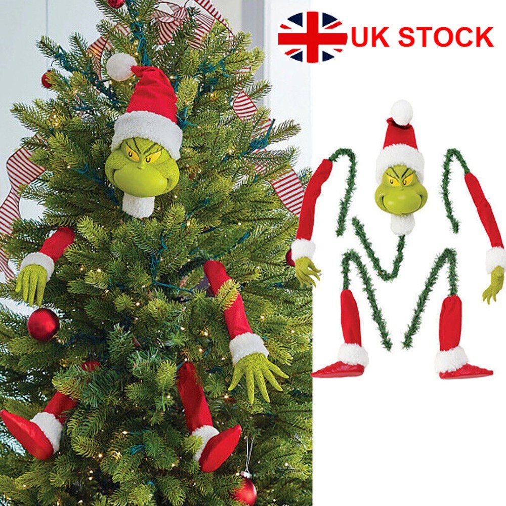 Grinch Arm Leg Head Ornaments Holder Christmas Tree Decorations Xmas Party Gift
