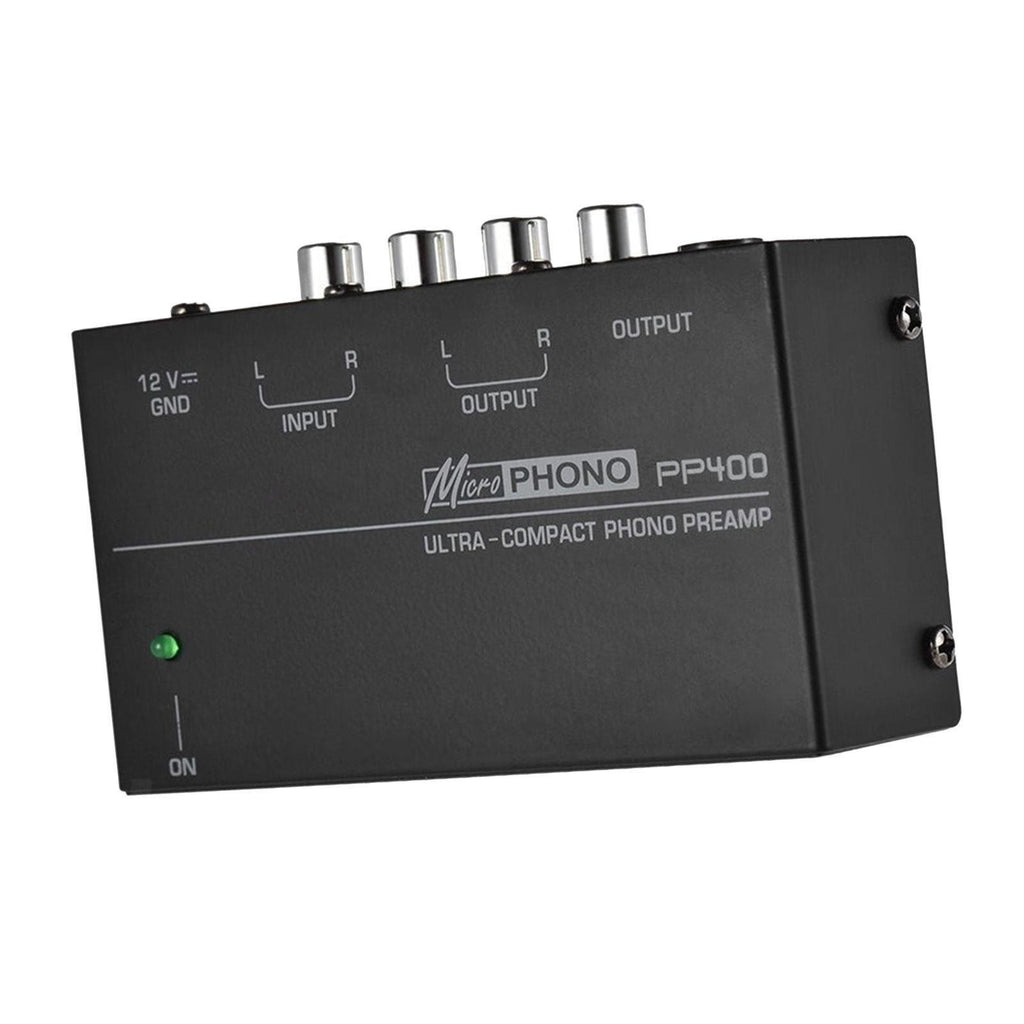 PP400 M/M Phono Preamplifier Turntable Preamp Stereo RCA In Out 12V/1A