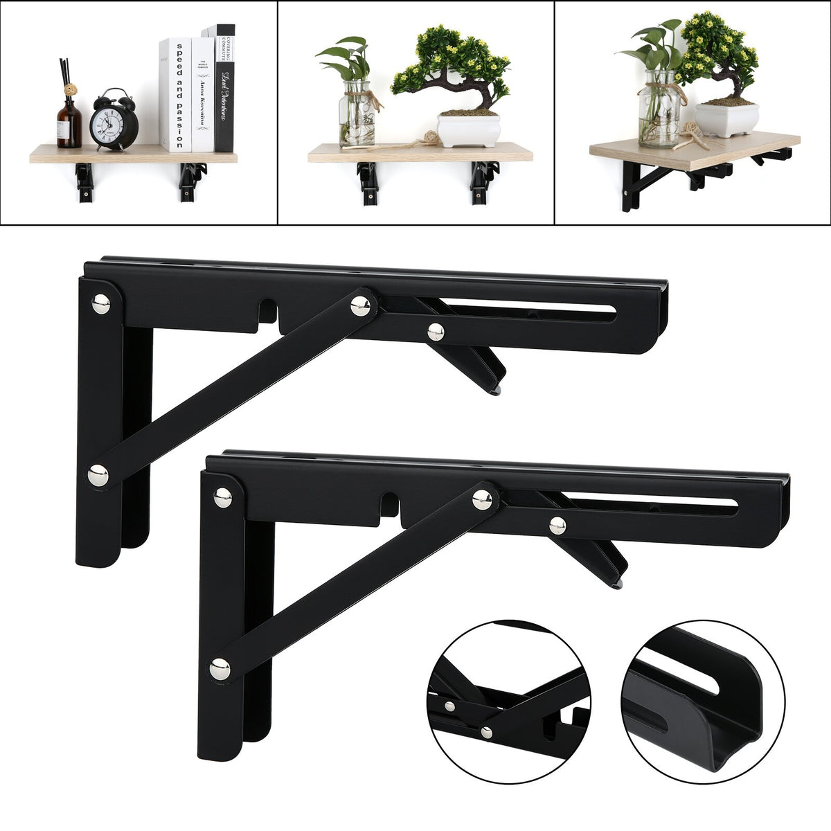 Folding Bracket For Table Shelf Camper Van Motor Home Caravan Accessories 2pcs
