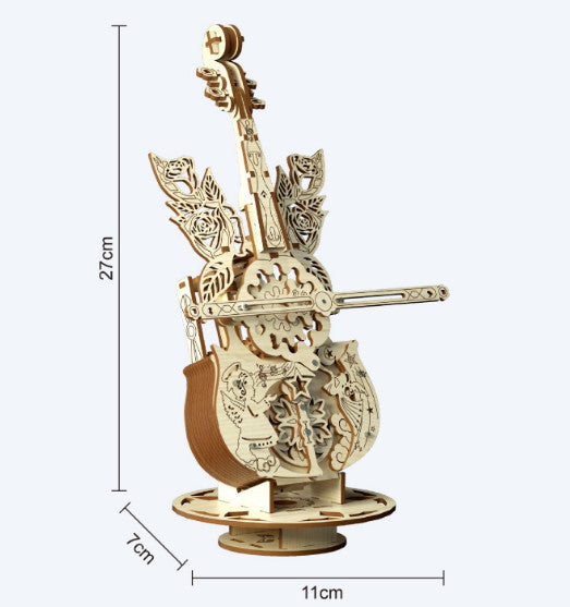 DIY Wooden Building Blocks 3D Wooden Puzzles Music Box for Adults Gift