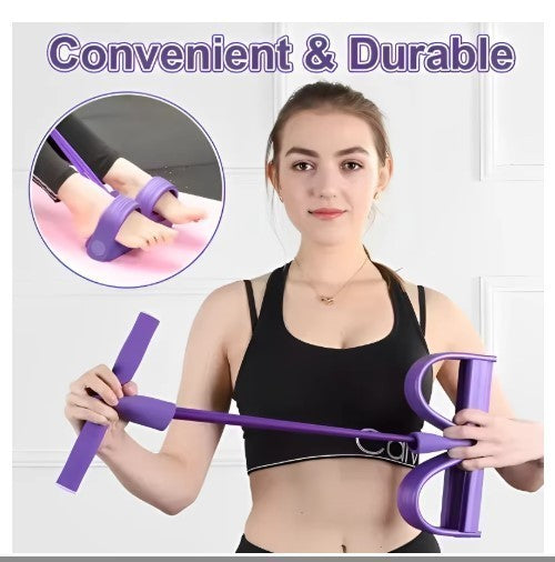 Home Sport Equipment Fitness Elastic Sit Up 2 Pull Rope Abdominal Exerciser UK