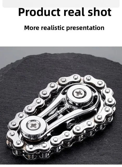 1X Fidget Roller Bike Chain Finger Toy Stress Anxiety Relief Chain Hand Roller
