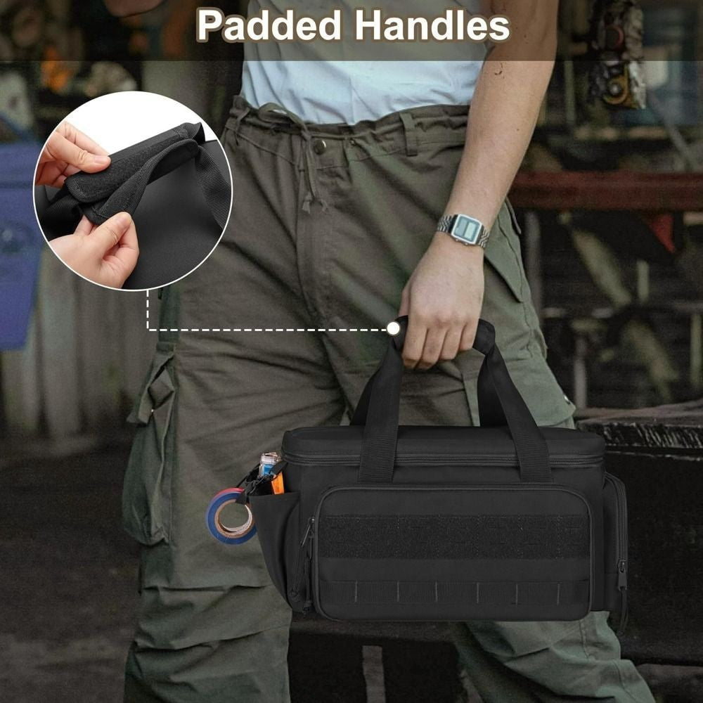 Black Tool Bag with Anti-friction Bottom Tactical Hand Tool Storage Bag UK