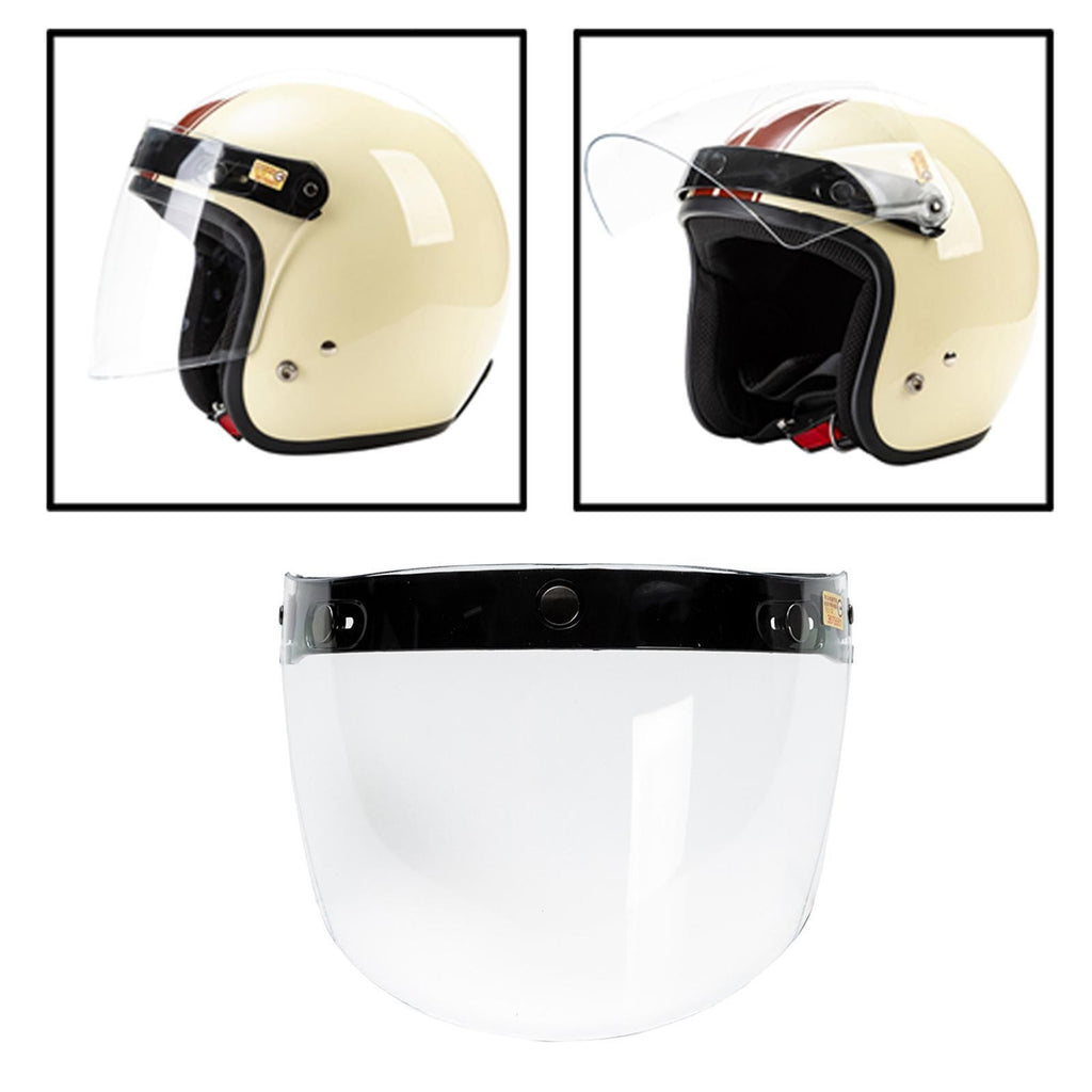 3-Snap Flip Up Motorcycle Visor Shield Lens for Open Face Motorcycle Helmets