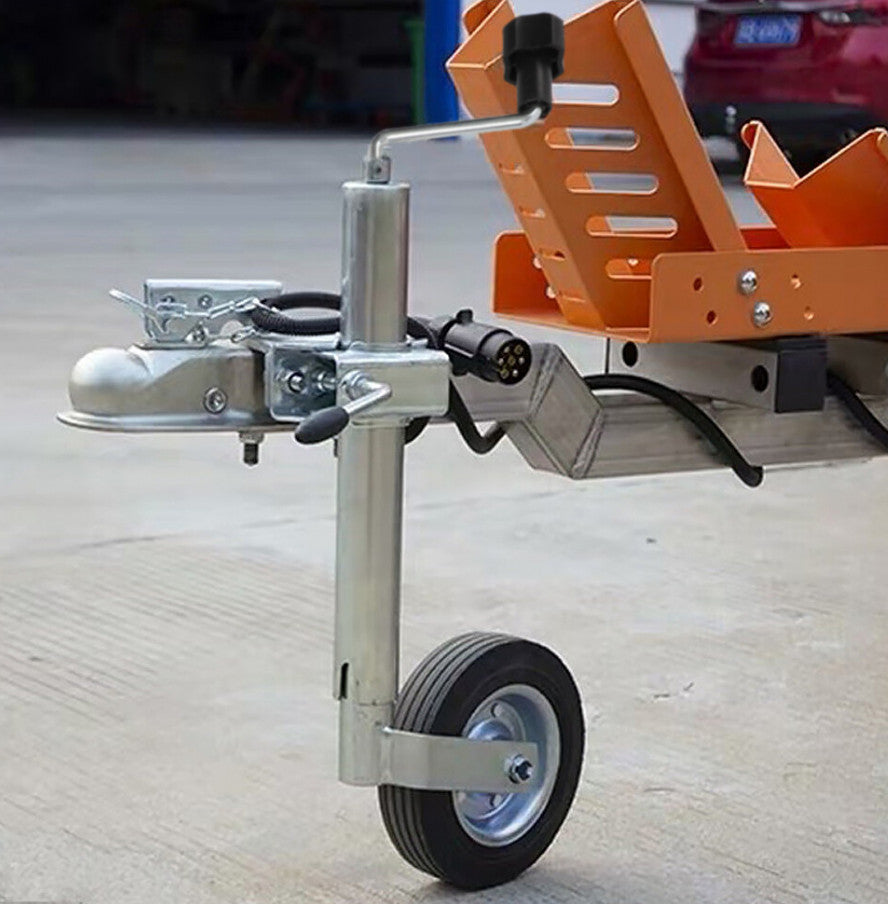48MM Ribbed Jockey Wheel Heavy Duty (Metal Rim Wind Up Handle Caravan Trailer)