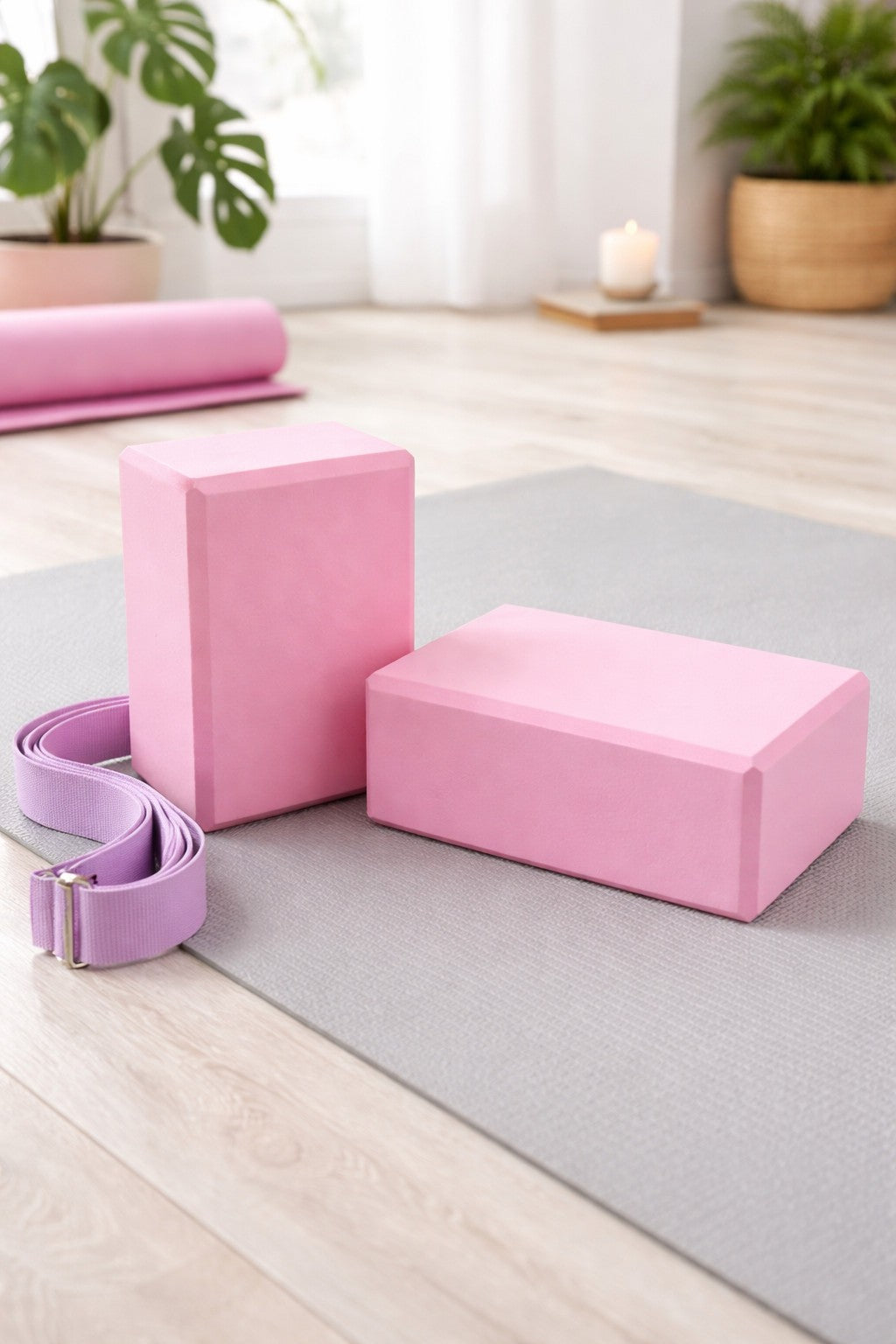 Yoga Gym Blocks Brick Foam Pair Exercise Training Pilates Meditation Anti Slip