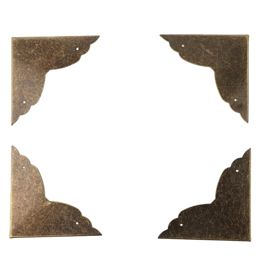 Distinctive Iron Corner Guards with Antique Cloud Pattern Set of 4 Bronze Color