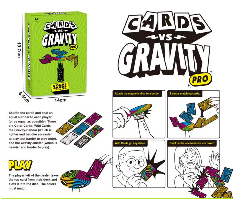 Gravity Defying Pro Card Game 2-8 Players Family Party Fun For All Ages