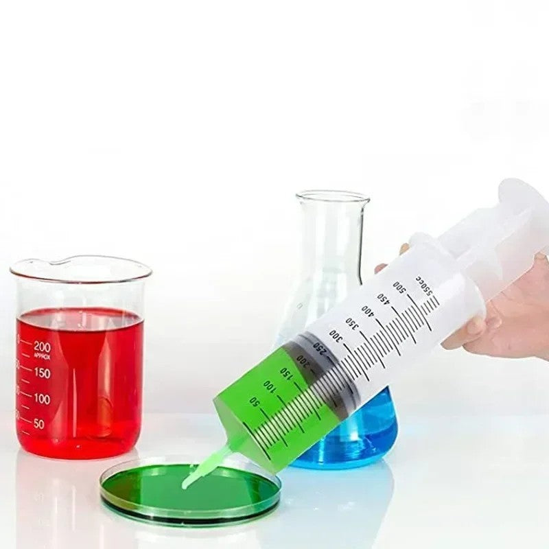 500ml Large Capacity Syringe Reusable Pump Oil Measuring with 1M Clear Tube