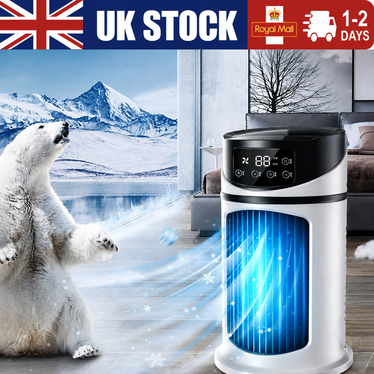 6-Speeds Portable Air Cooler Fan 300ML Tank Ice Cold Cooling Conditioner New