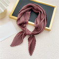 Wrinkled Small Scarf Women's Thin Scarves Pleated Neck Cover Scarves Solid Color