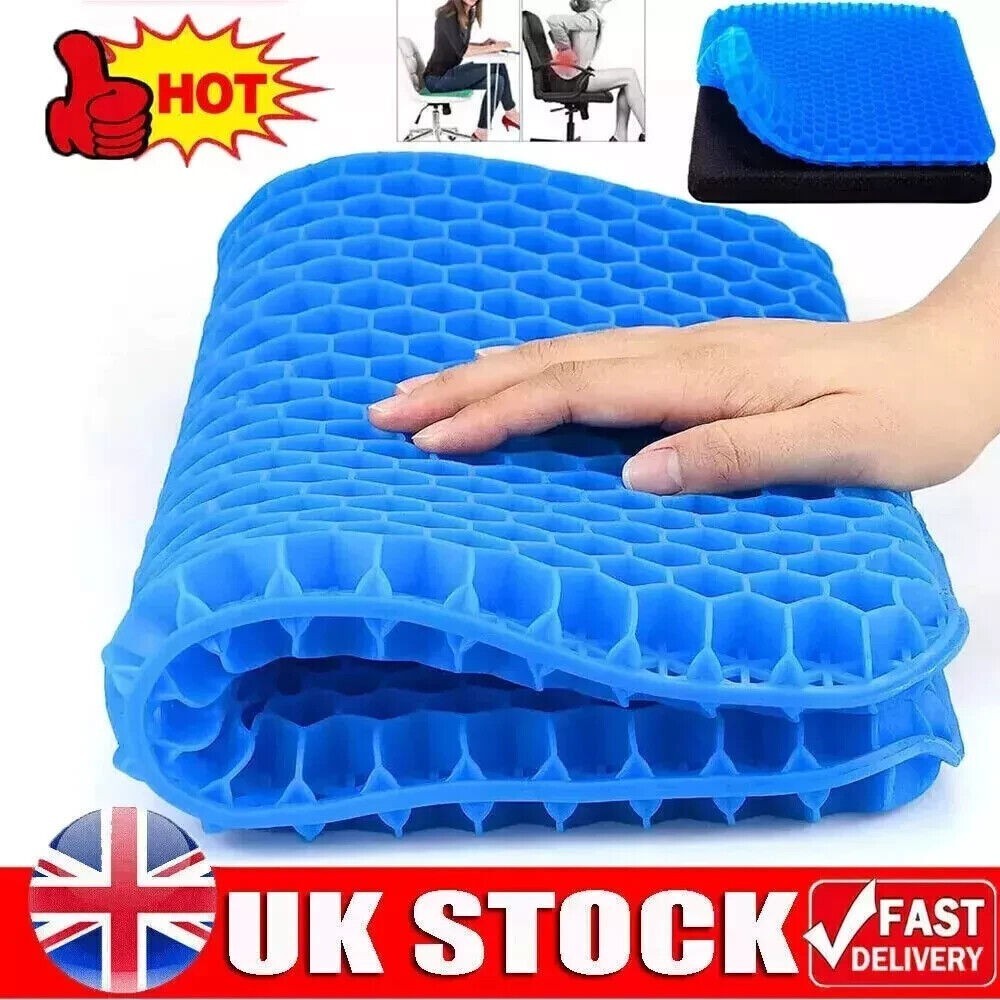 2PCS Orthopaedic Gel Seat Cushion Extra Thick Memory Foam Office Car Chair