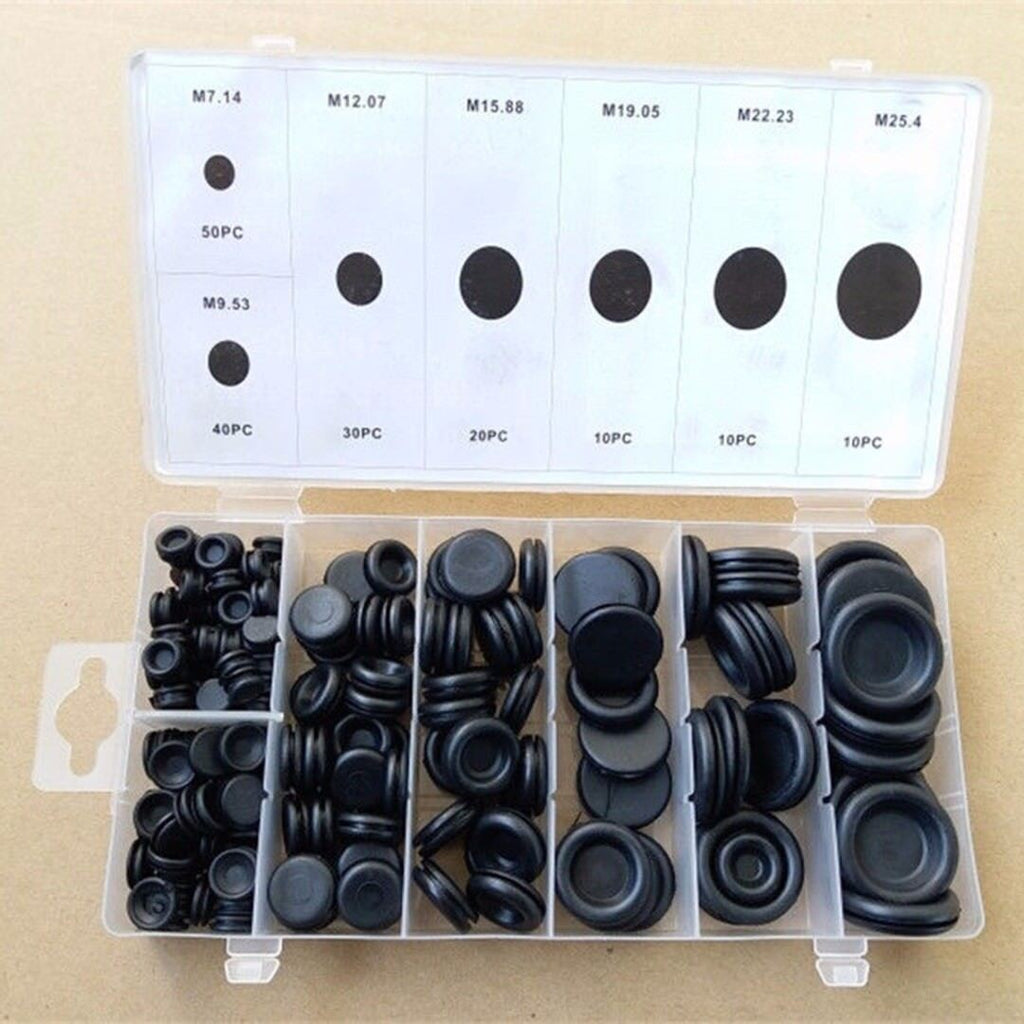 170pcs Rubber Grommet Set – Firewall Hole Plug Wire Gasket Kit for Car Electrica