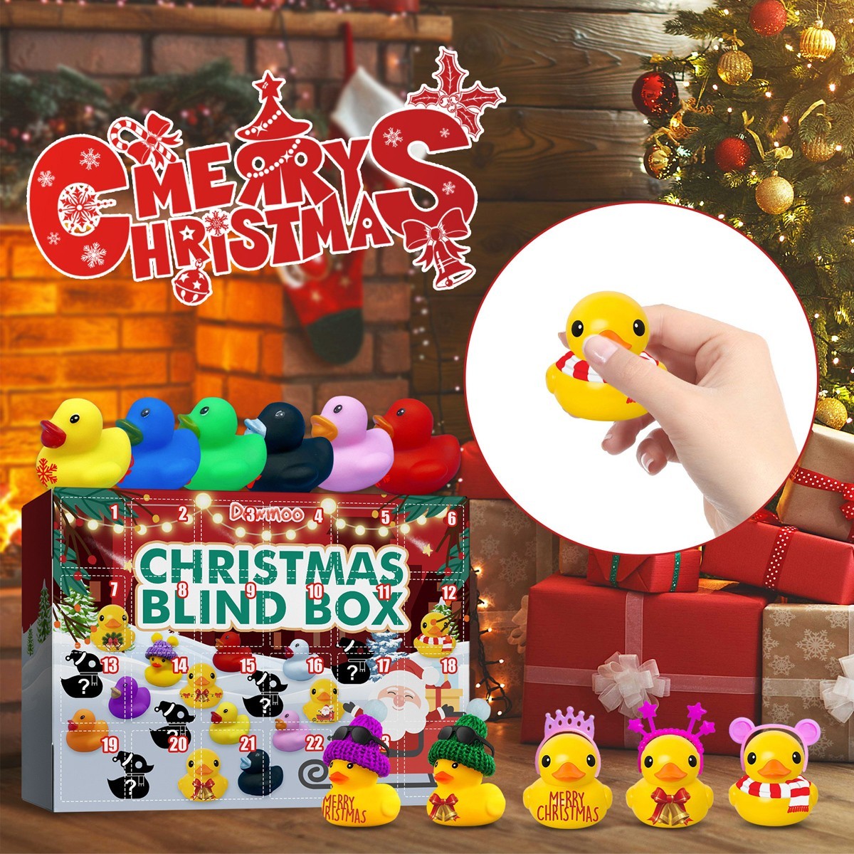 2026 Rubber Duck Christmas Advent Calendar Xmas Countdown 24 Days Bath Box Gift