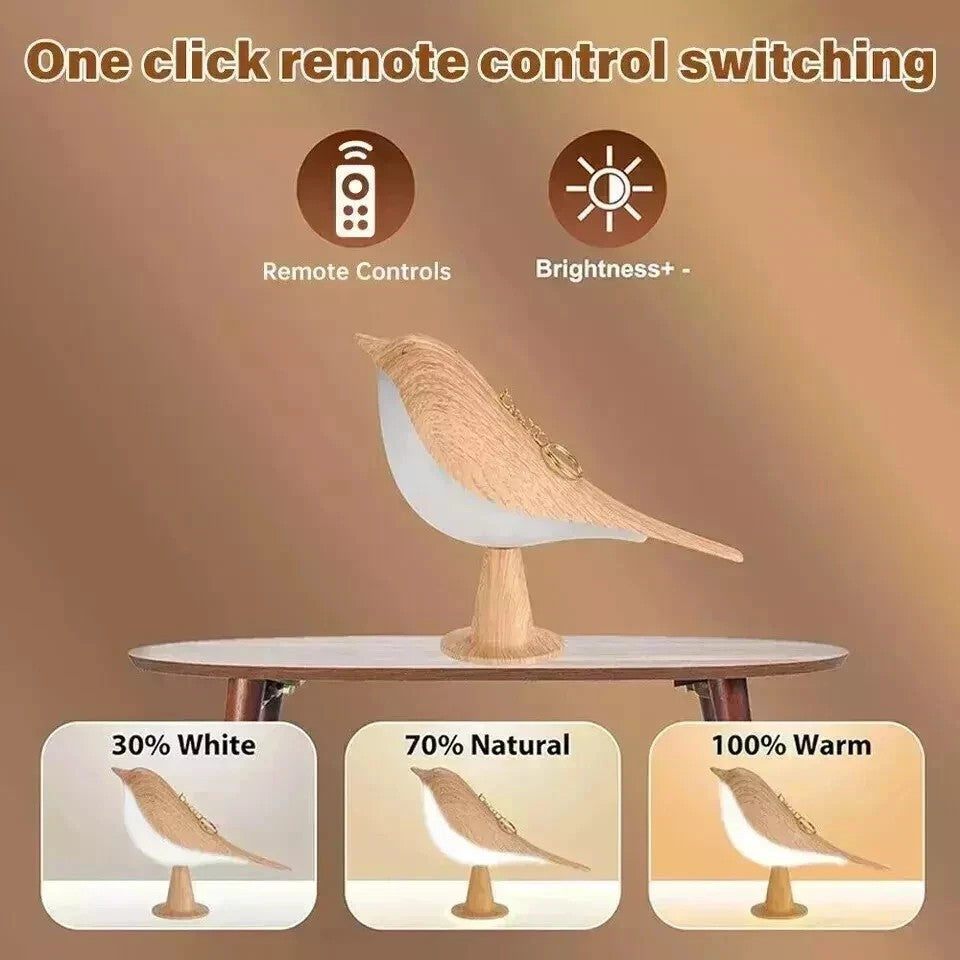 Bird-Shaped Table Lamp 3-Way Dimmable USB Rechargeable With Remote Control
