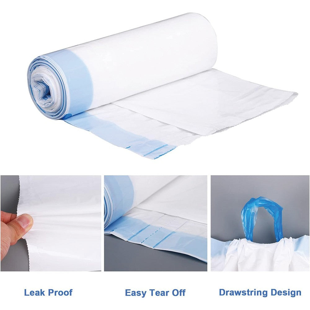Pack of 40 Commode Liners with Absorbent Pad Disposable Odorless Universal Bags