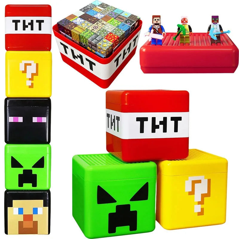 Magnetic Building Blocks Storage Bucket Educational Sensory Toy Block Container