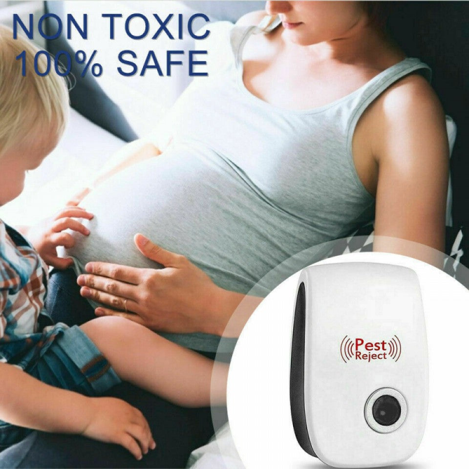 8X Electric Ultrasonic Pest Repeller UK Plug Anti Insect Bug Rat Spider Mosquito