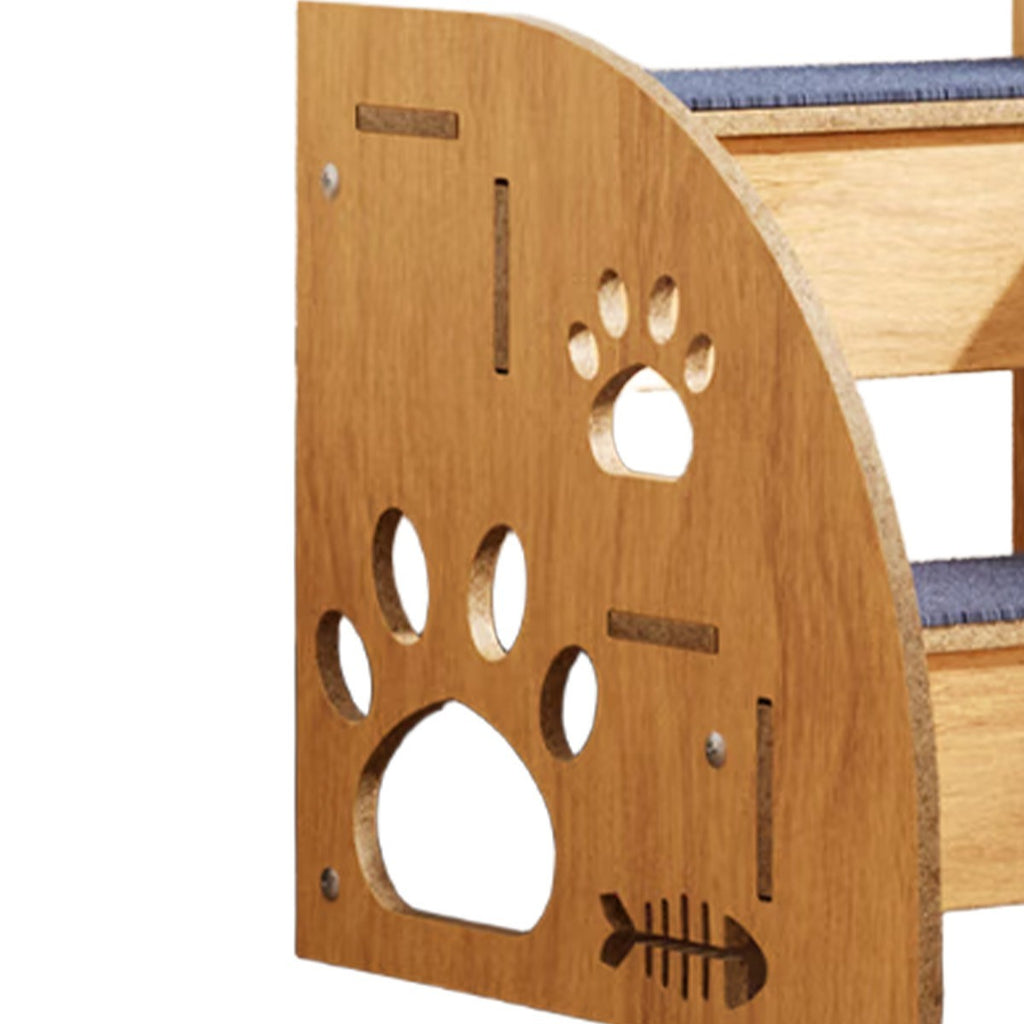 2/3 Steps Pet Ramp Wooden Dog Cat Steps Stairs Non-slip Safety Ladder For Sofa