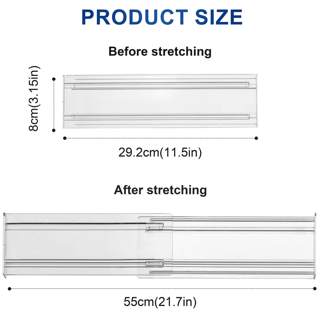 8Pcs DIY Drawer Divider Household Storage Organiser Adjustable Draw Separators